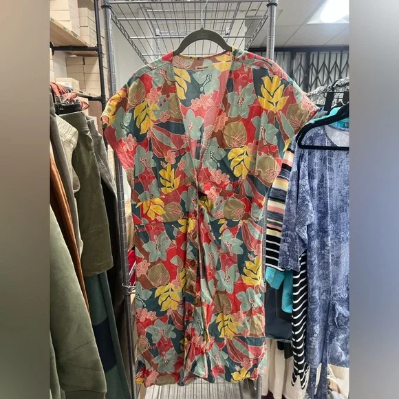 Marine Layer Camila Mini Dress In Hibiscus Floral Size Large L109 178 - Picture 2 of 2